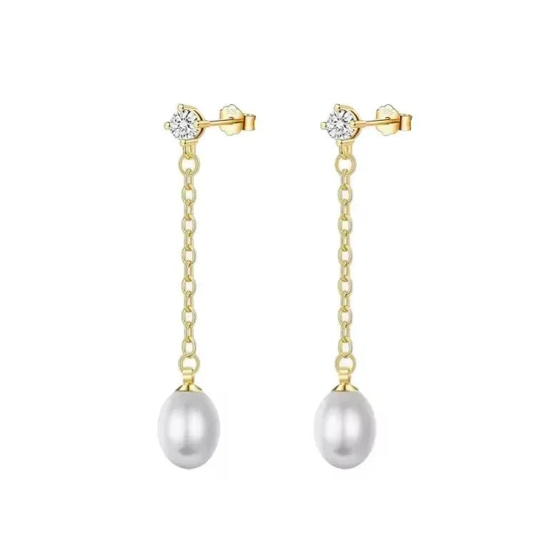 Dainty Pearl Danglers - Aesthla