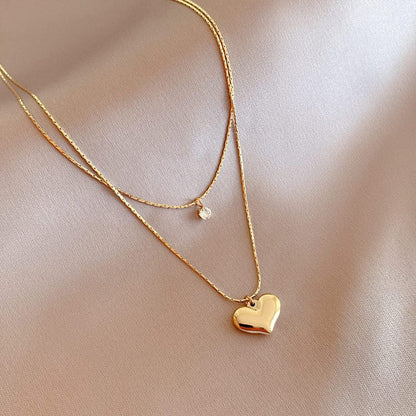 Double Layer Heart Necklace - Aesthla