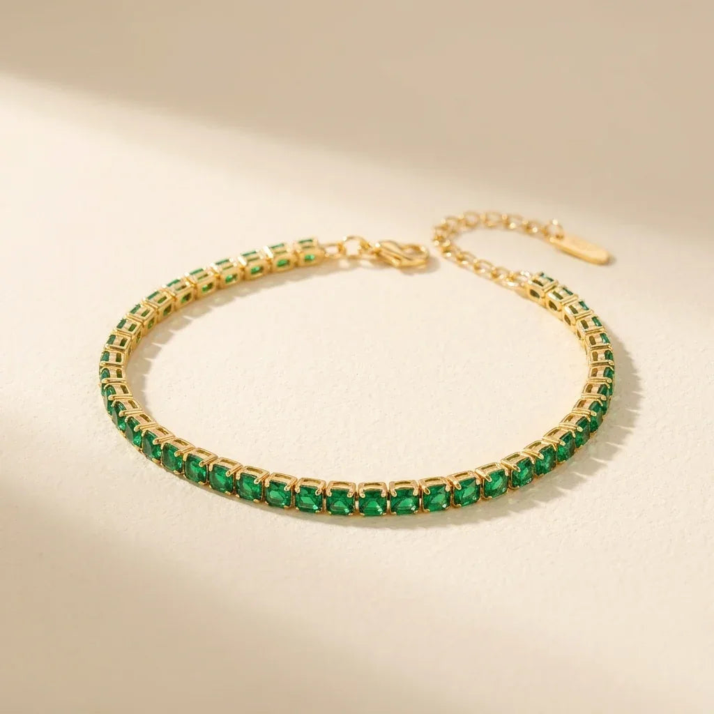 Green Tennis Bracelet
