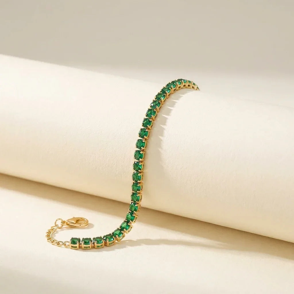 Green Tennis Bracelet