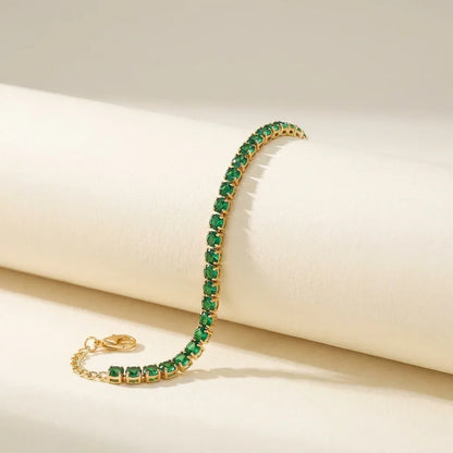 Green Tennis Bracelet