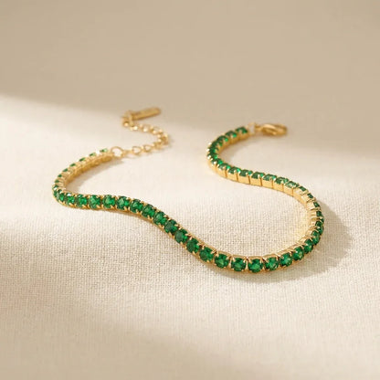 Green Tennis Bracelet