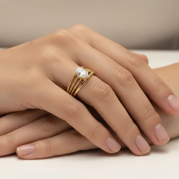 Elegant Pearl Stone Ring - Aesthla