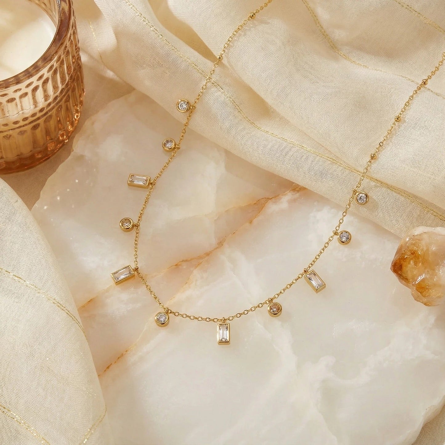 Floating Crystal Necklace - Aesthla