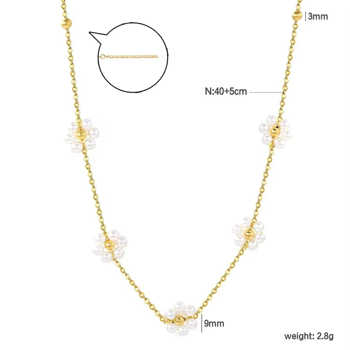 Floral pearl Necklace - Aesthla