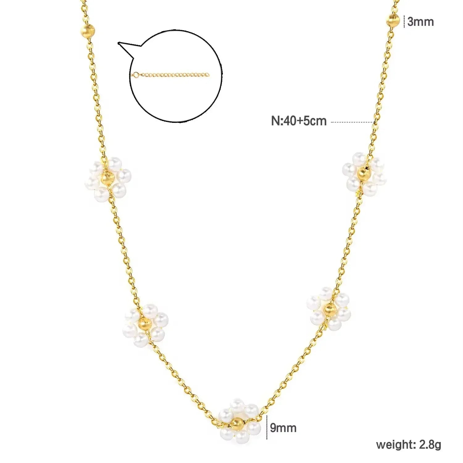 Floral pearl Necklace - Aesthla
