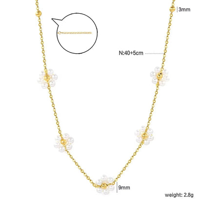 Floral pearl Necklace - Aesthla