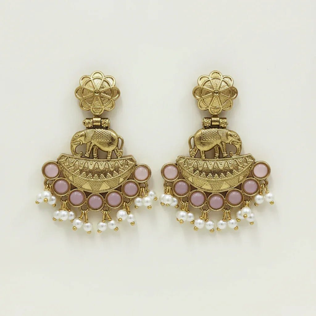 Gajraj Chandbali Earrings - Aesthla