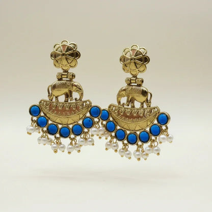 Gajraj Chandbali Earrings - Aesthla