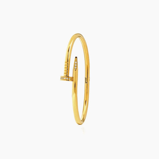 Gold Plated Nail Cuff Bracelet - Aesthla