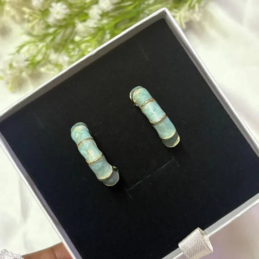 Green Bamboo Hoops - Aesthla