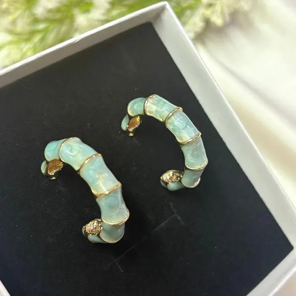 Green Bamboo Hoops - Aesthla