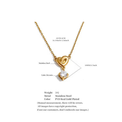 Heart Crystal Necklace - Aesthla