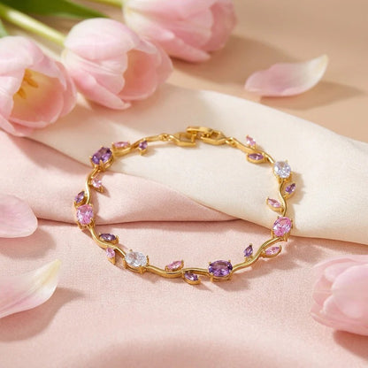 Purple Pink Golden Tulip Bracelet