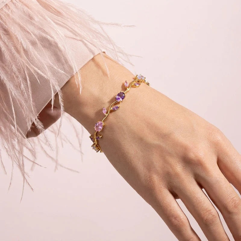 Purple Pink Golden Tulip Bracelet