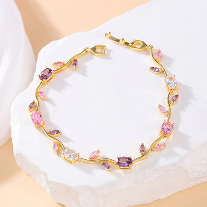 Purple Pink Golden Tulip Bracelet
