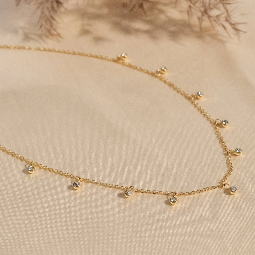 Bezel Set Crystal Necklace