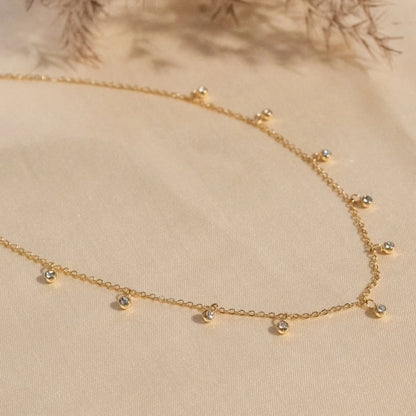 Bezel Set Crystal Necklace