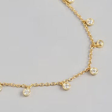 Bezel Set Crystal Necklace