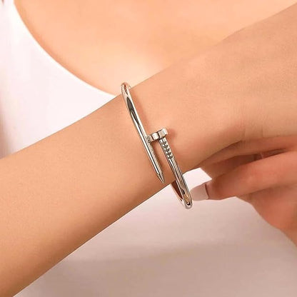 Silver Nail Kada Bracelet