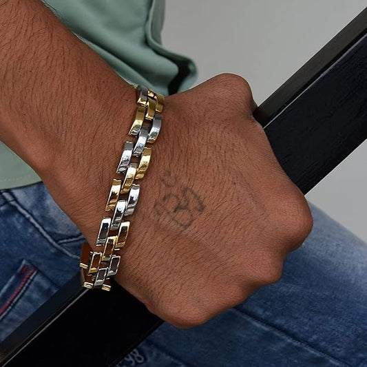 Gold and Rhodium Plated Bracelet