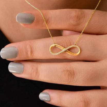 Infinity Stud Necklace - Aesthla