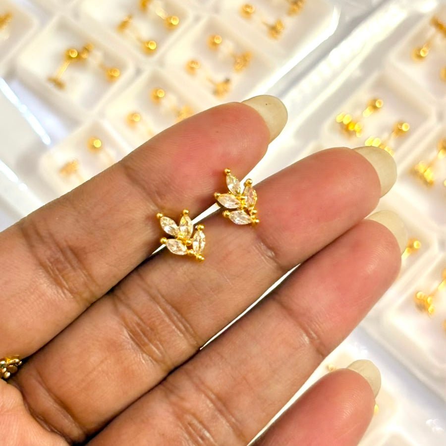 Leaf Ball Back Stud - Aesthla