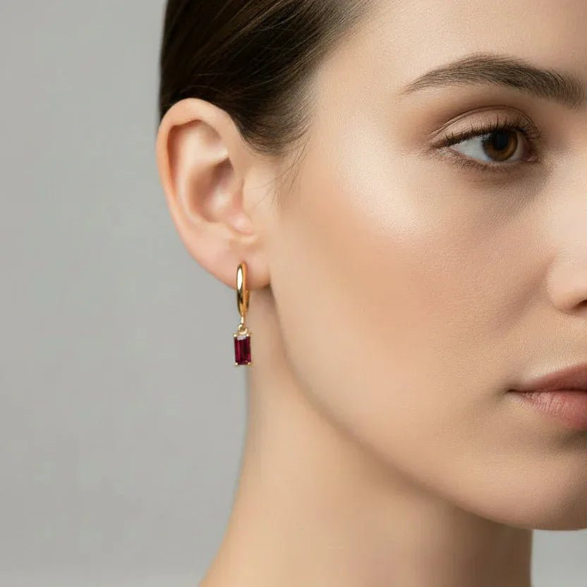 Mini Hoop Drop Earrings - Aesthla