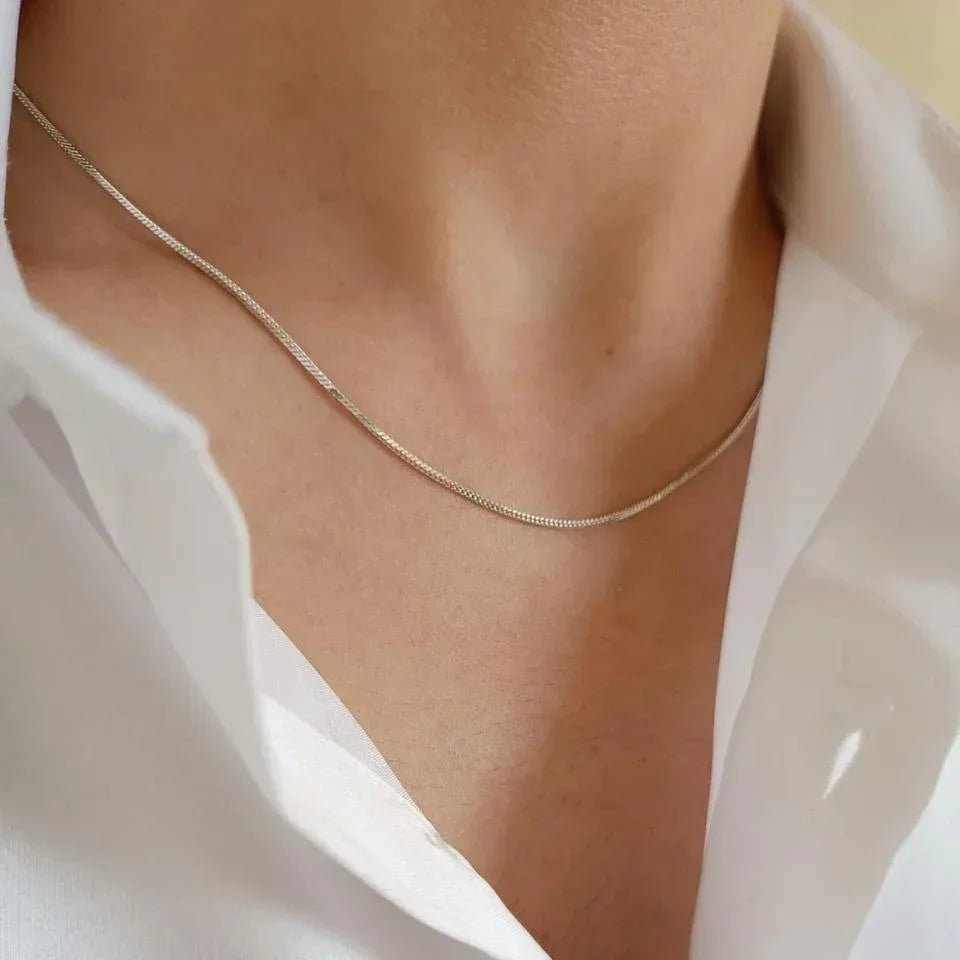 Minimal Silver Slim Chain - Aesthla