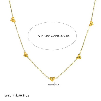Multi Heart Crystal Necklace - Aesthla