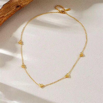 Multi Heart Crystal Necklace - Aesthla