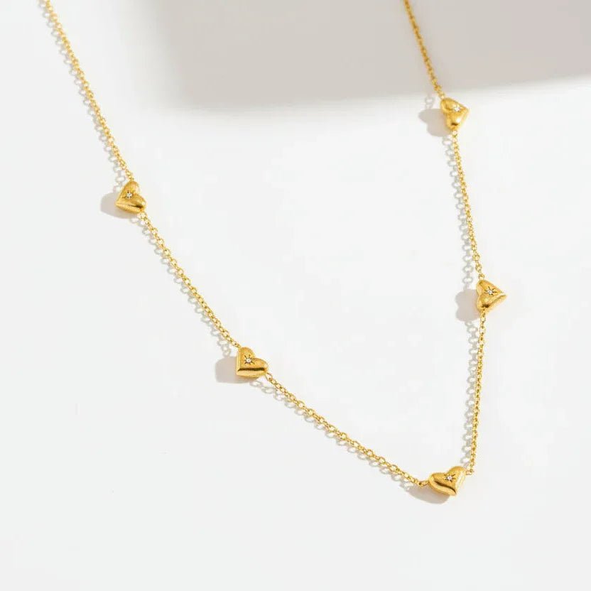 Multi Heart Crystal Necklace - Aesthla