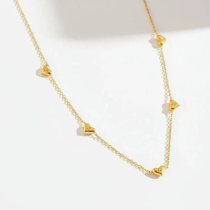 Multi Heart Crystal Necklace - Aesthla