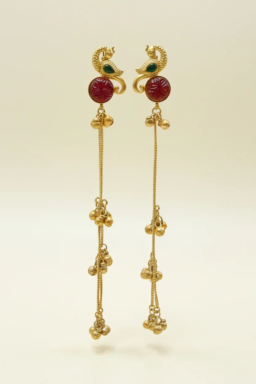 Peacock Jhumka Earrings - Aesthla