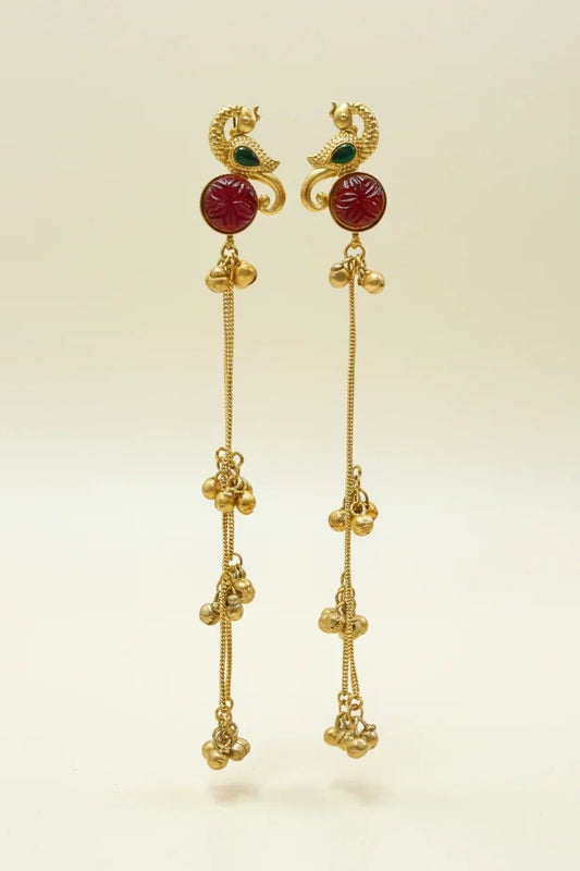 Peacock Jhumka Earrings - Aesthla