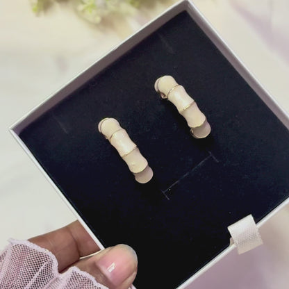 White Bamboo Hoops
