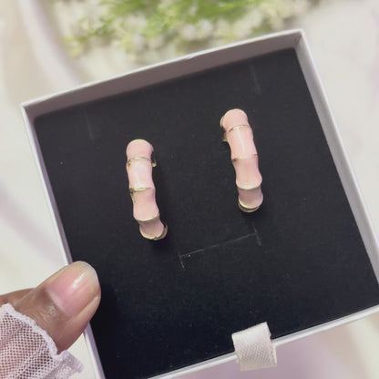Pink Bamboo Hoops