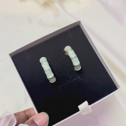 Green Bamboo Hoops