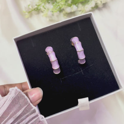 Purple Bamboo Hoops
