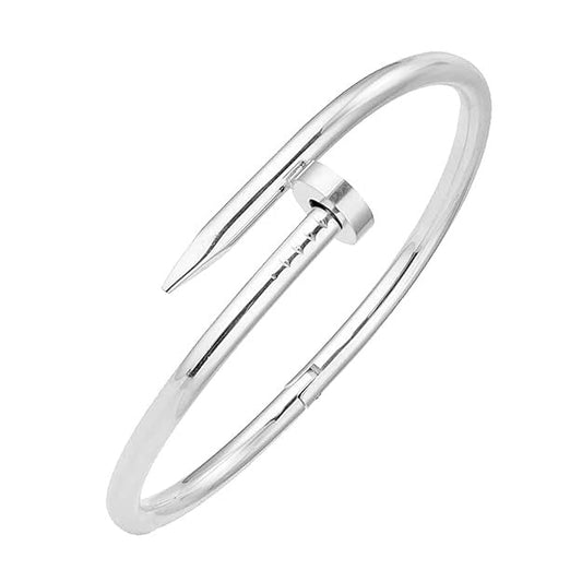 Silver Nail Kada Bracelet - Aesthla