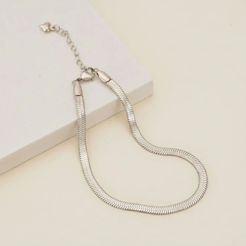 Silver Snake Anklet - Aesthla