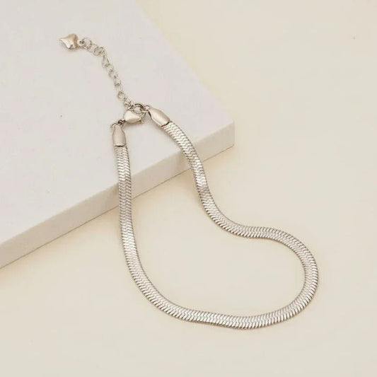 Silver Snake Anklet - Aesthla