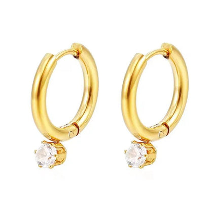 Solitaire Charm Hoops - Aesthla