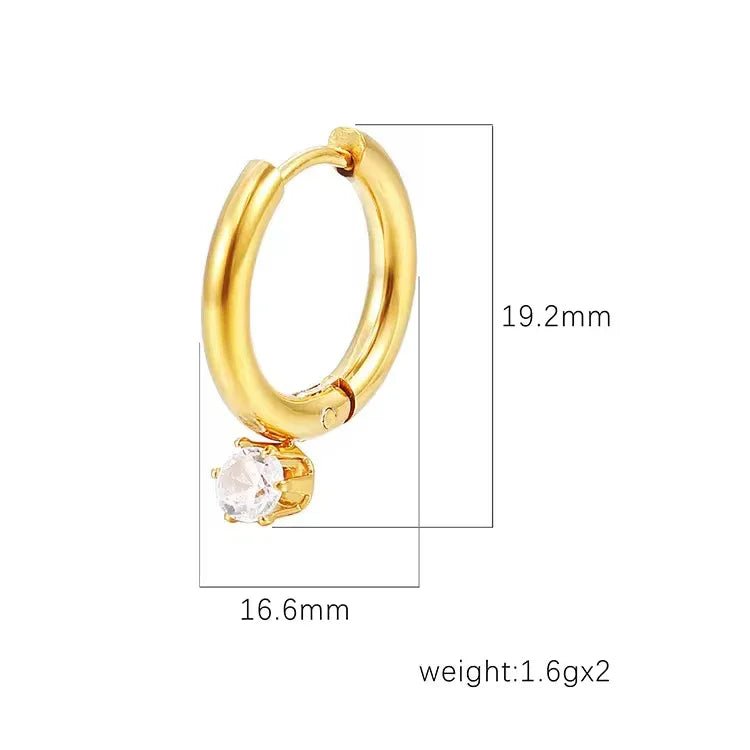 Solitaire Charm Hoops - Aesthla