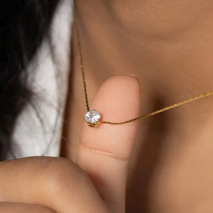 Solitaire Golden Necklace - Aesthla