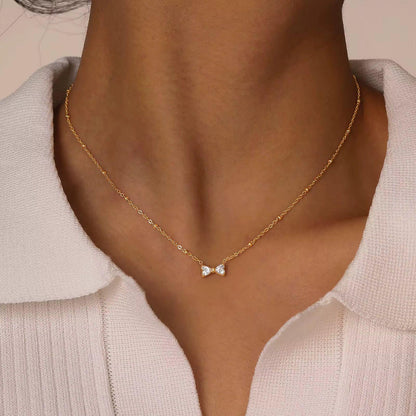 Studded Bow Neckalce - Aesthla