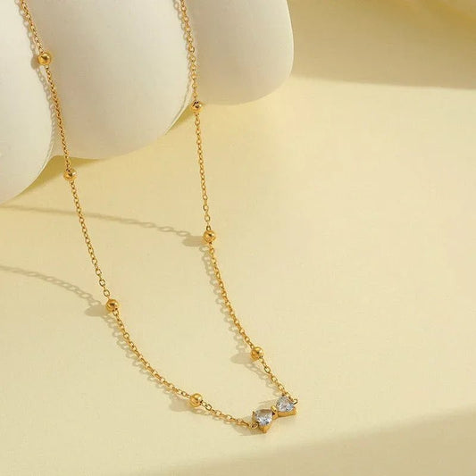 Studded Bow Neckalce - Aesthla