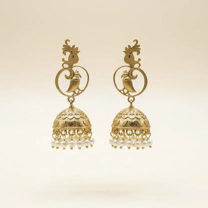 Traditional Peacock Jhumka - Aesthla