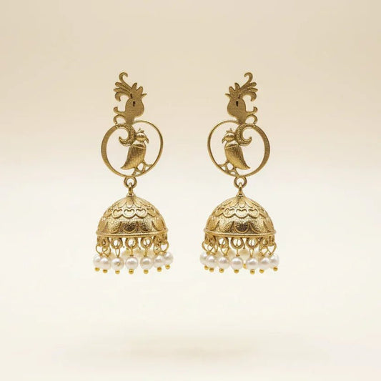Traditional Peacock Jhumka - Aesthla