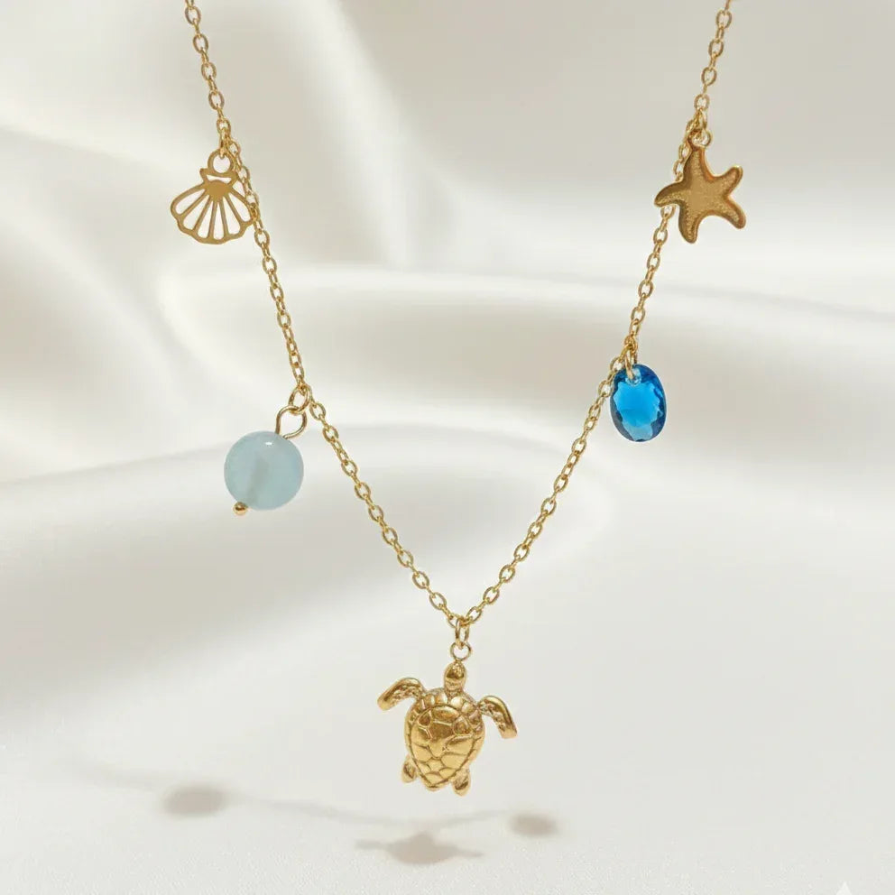 Turtle Charm Necklace - Aesthla